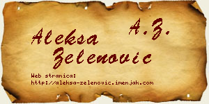 Aleksa Zelenović vizit kartica